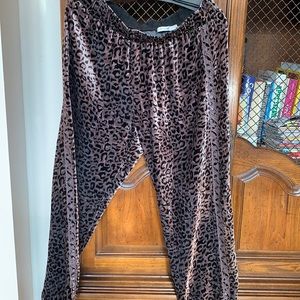 Johnny was leopard velvet joggers